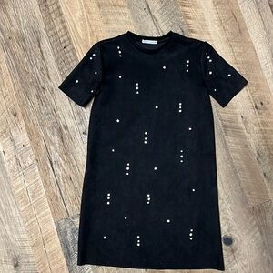 Zara faux suede dress rhinestone embellishments